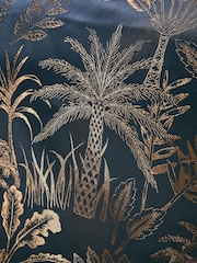 Soiree Navy Midnight Palm Print Jacquard Duvet Cover Set - Image 3 of 3