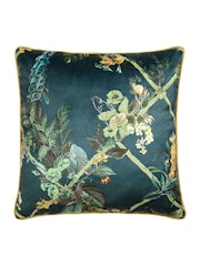 Laurence Llewelyn-Bowen Green Cotswold Fantasia Dawn Velvet Filled Cushion - Image 4 of 5