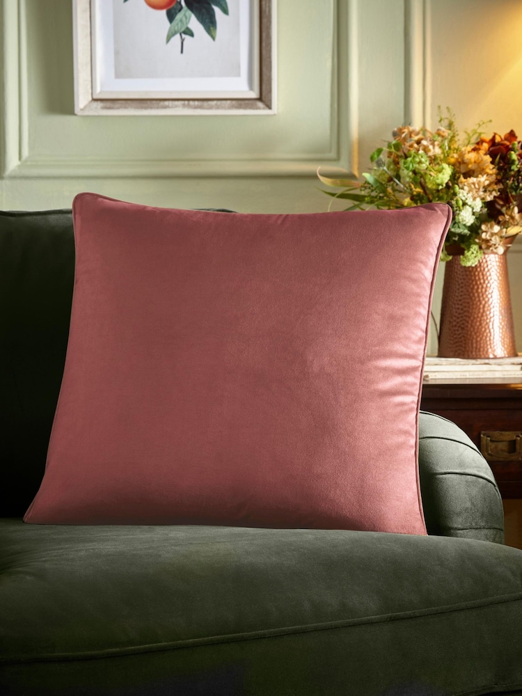 Appletree Pink Harlan Velvet Filled Cushion - Image 1 of 3