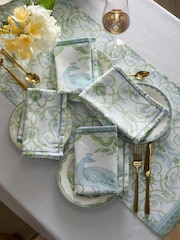 Laurence Llewelyn-Bowen Green Palm Court 100% Cotton Napkins Pack - Image 1 of 4