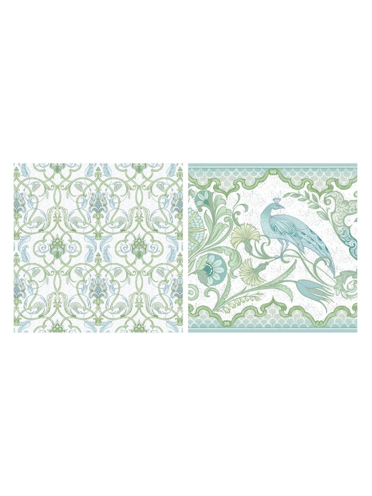 Laurence Llewelyn-Bowen Green Palm Court 100% Cotton Napkins Pack - Image 4 of 4