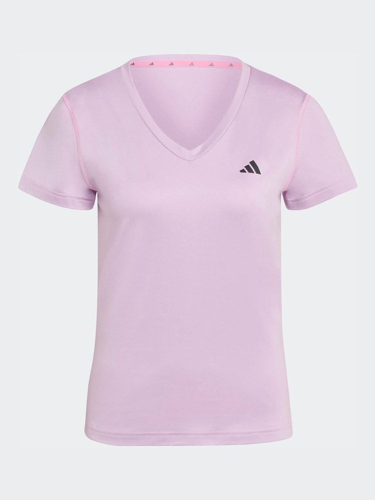 Jasnoróżowy - adidas Workout Essentials V-Neck T-Shirt - Obraz 6 z 6 Jasnoróżowy - adidas Workout Essentials V-Neck T-Shirt - Obraz 6 z 6