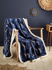 Fusion Navy Cosmic Star Fleece Throw - Image 1 of 4