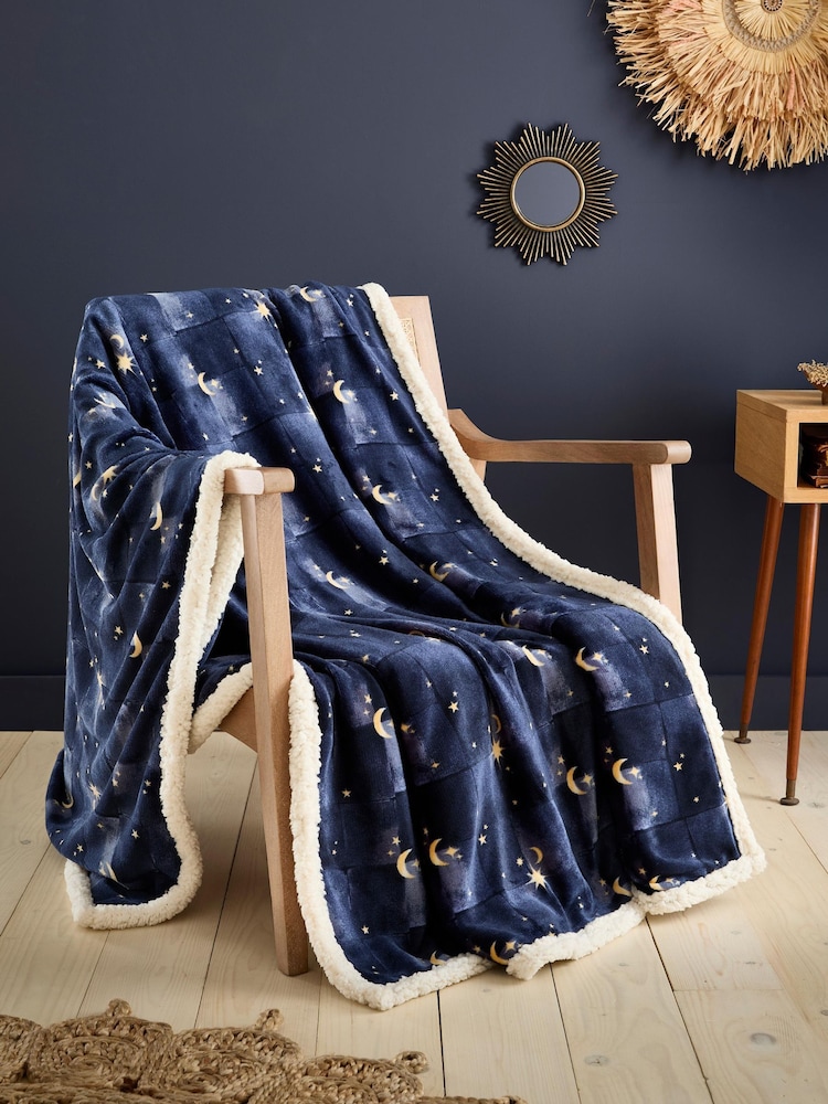Fusion Navy Cosmic Star Fleece Throw - Image 1 of 4