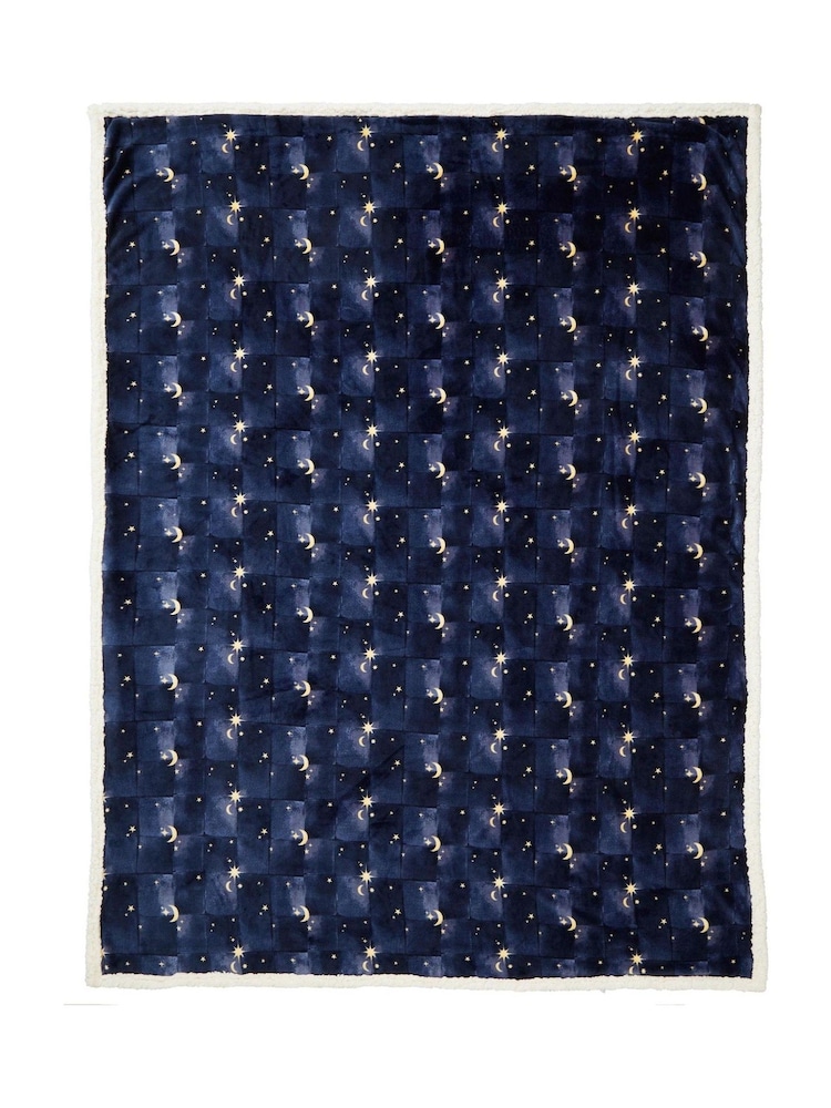Fusion Navy Cosmic Star Fleece Throw - Image 2 of 4