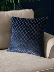 Soiree Navy Velvet Spot Filled Cushion - Image 1 of 5