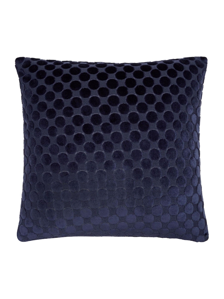Soiree Navy Velvet Spot Filled Cushion - Image 2 of 5