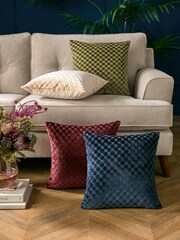 Soiree Navy Velvet Spot Filled Cushion - Image 5 of 5