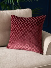 Soiree Burgundy Velvet Spot Filled Cushion - Image 1 of 5