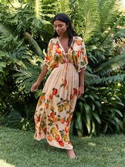 B by Ted Baker Viscose Yellow Fruit Dress - Image 1 of 6