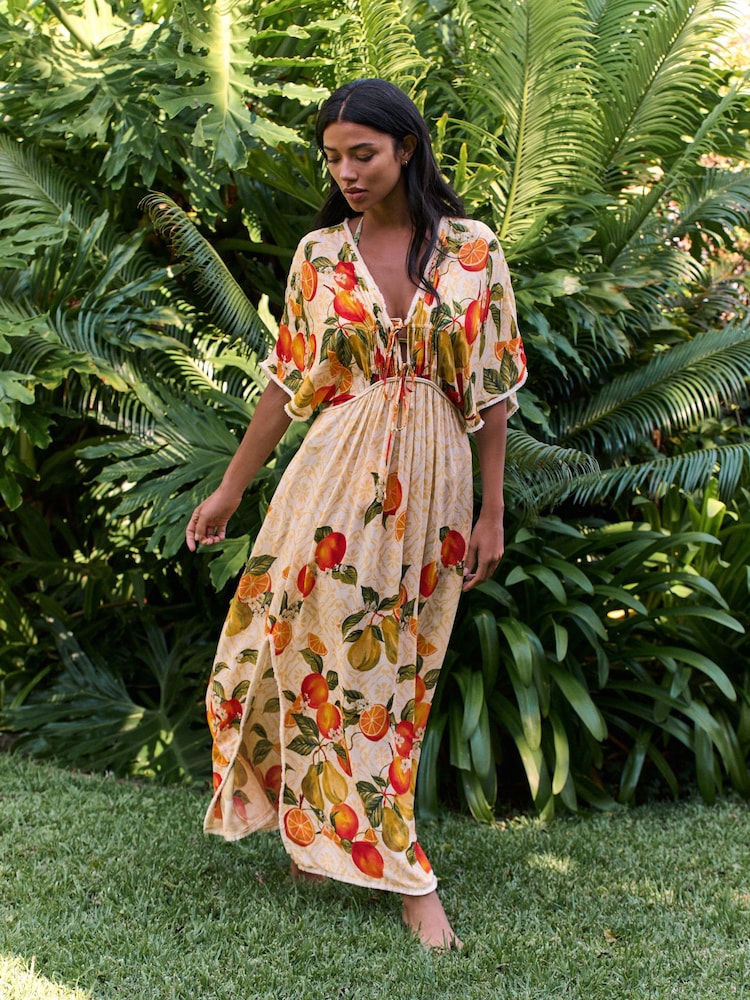 B by Ted Baker Viscose Yellow Fruit Dress - Image 1 of 6