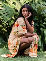 B by Ted Baker Viscose Yellow Fruit Dress - Image 2 of 6