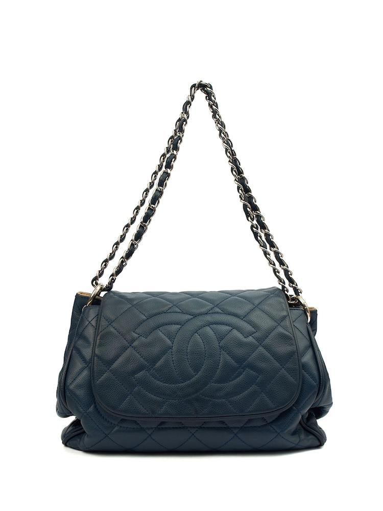 Chanel Navy Accordian Flap Bag Shoulder Bag - Image 1 of 7