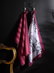 Laurence Llewelyn-Bowen Red Festivo 100% Cotton Tea Towel - Image 1 of 3