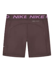 Nike Brown Little Kids Girls Pro Dri Fit Shorts - Image 2 of 3