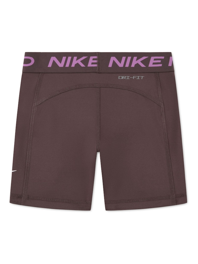 Nike Brown Little Kids Girls Pro Dri Fit Shorts - Image 2 of 3