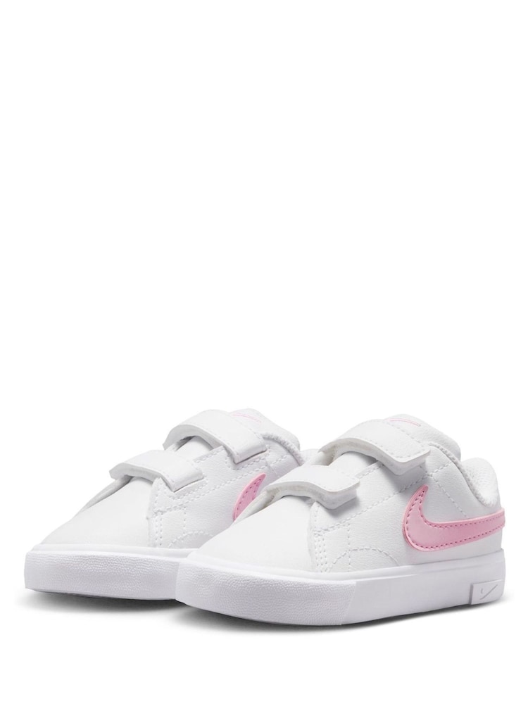 Nike White/Pink Infant Tennis Essential Trainers - Image 2 of 5 Nike White/Pink Infant Tennis Essential Trainers - Image 2 of 5