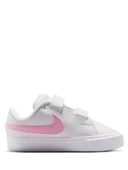 Nike White/Pink Infant Tennis Essential Trainers - Image 3 of 5