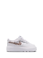 Nike Black/White Animal Infant Air Force 1 Easy On Trainers - Image 1 of 9