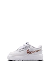 Nike Black/White Animal Infant Air Force 1 Easy On Trainers - Image 4 of 9