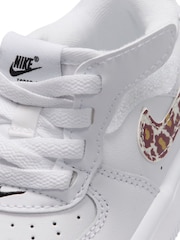 Nike Black/White Animal Infant Air Force 1 Easy On Trainers - Image 9 of 9