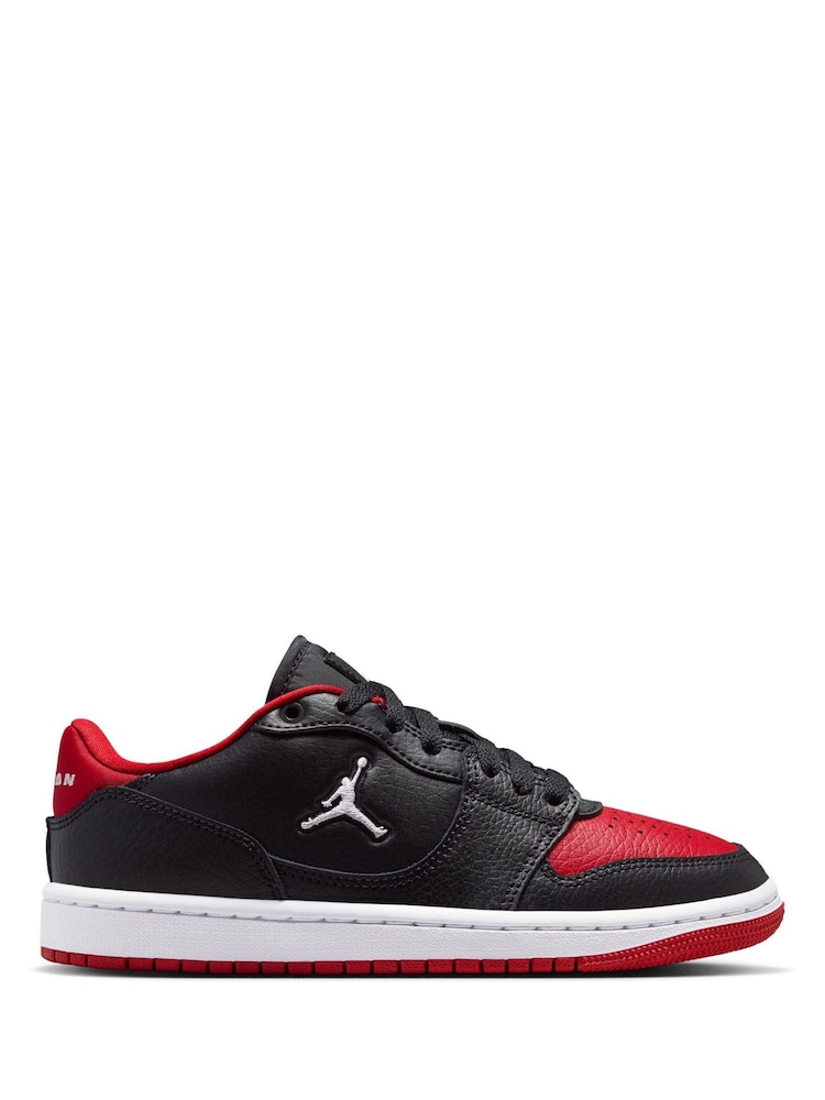 Jordan Black/Red Youth Access Court Low Trainers - Image 1 of 11