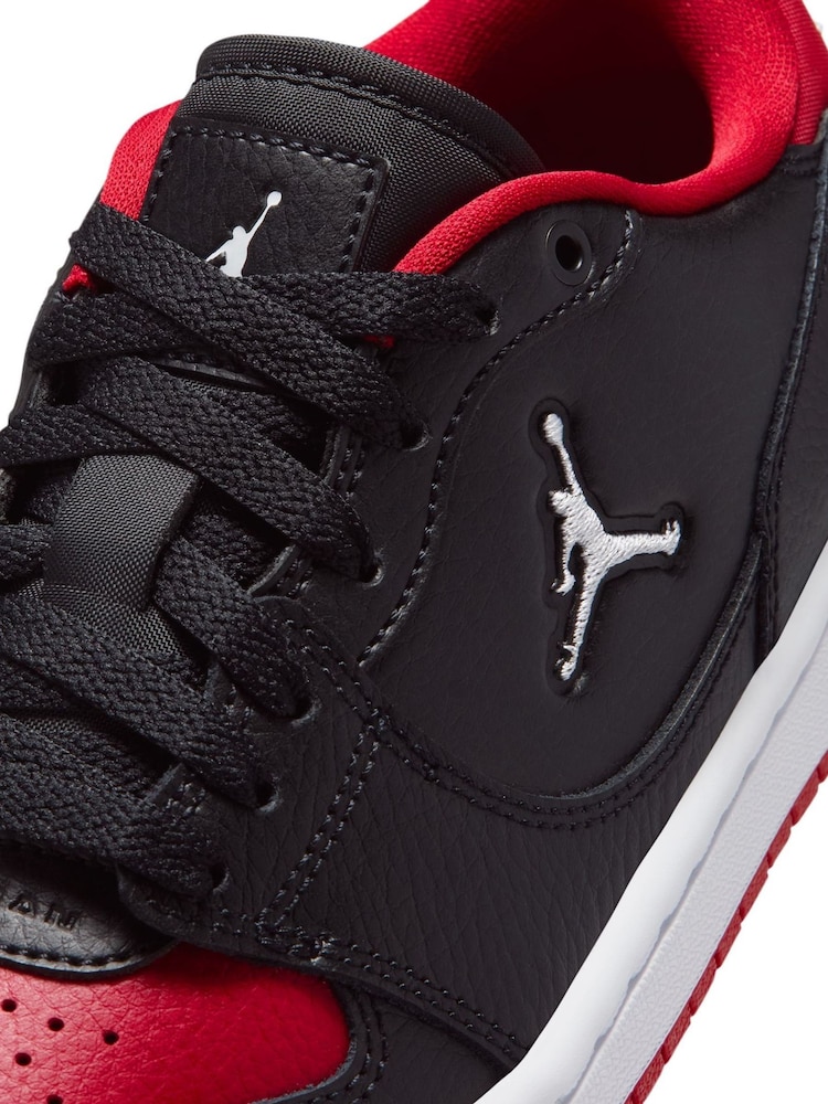 Jordan Black/Red Youth Access Court Low Trainers - Image 11 of 11