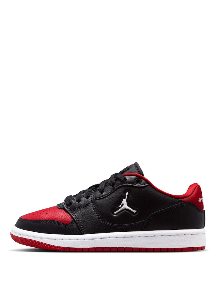 Jordan Black/Red Youth Access Court Low Trainers - Image 2 of 11
