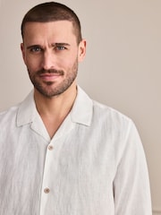 White Signature 100% Linen Shirt - Image 4 of 8