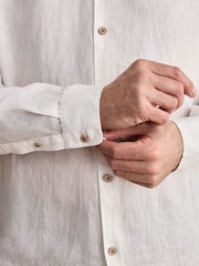White Signature 100% Linen Shirt - Image 5 of 8