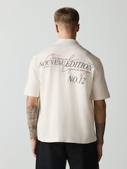 White Print Short Sleeve Shirt - Image 1 of 3