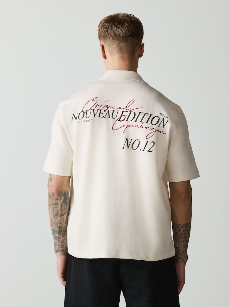 White Print Short Sleeve Shirt - Image 1 of 3
