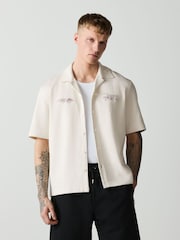 White Print Short Sleeve Shirt - Image 3 of 3