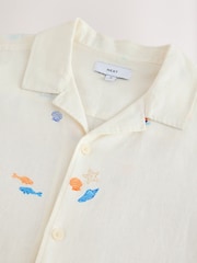 White Conversational Print Short Sleeve Shirt - Image 3 of 3