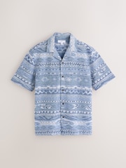 Navy Print Short Sleeve Shirt - Image 1 of 4