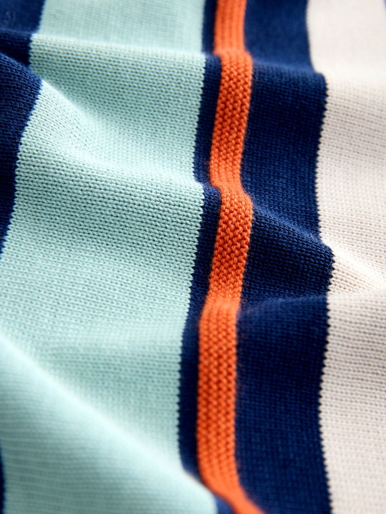 Azul marino - Regular Fit Cotton Rich Short Sleeve Stripe Knit Polo Shirt - Imagen 7 de 7 Azul marino - Regular Fit Cotton Rich Short Sleeve Stripe Knit Polo Shirt - Imagen 7 de 7