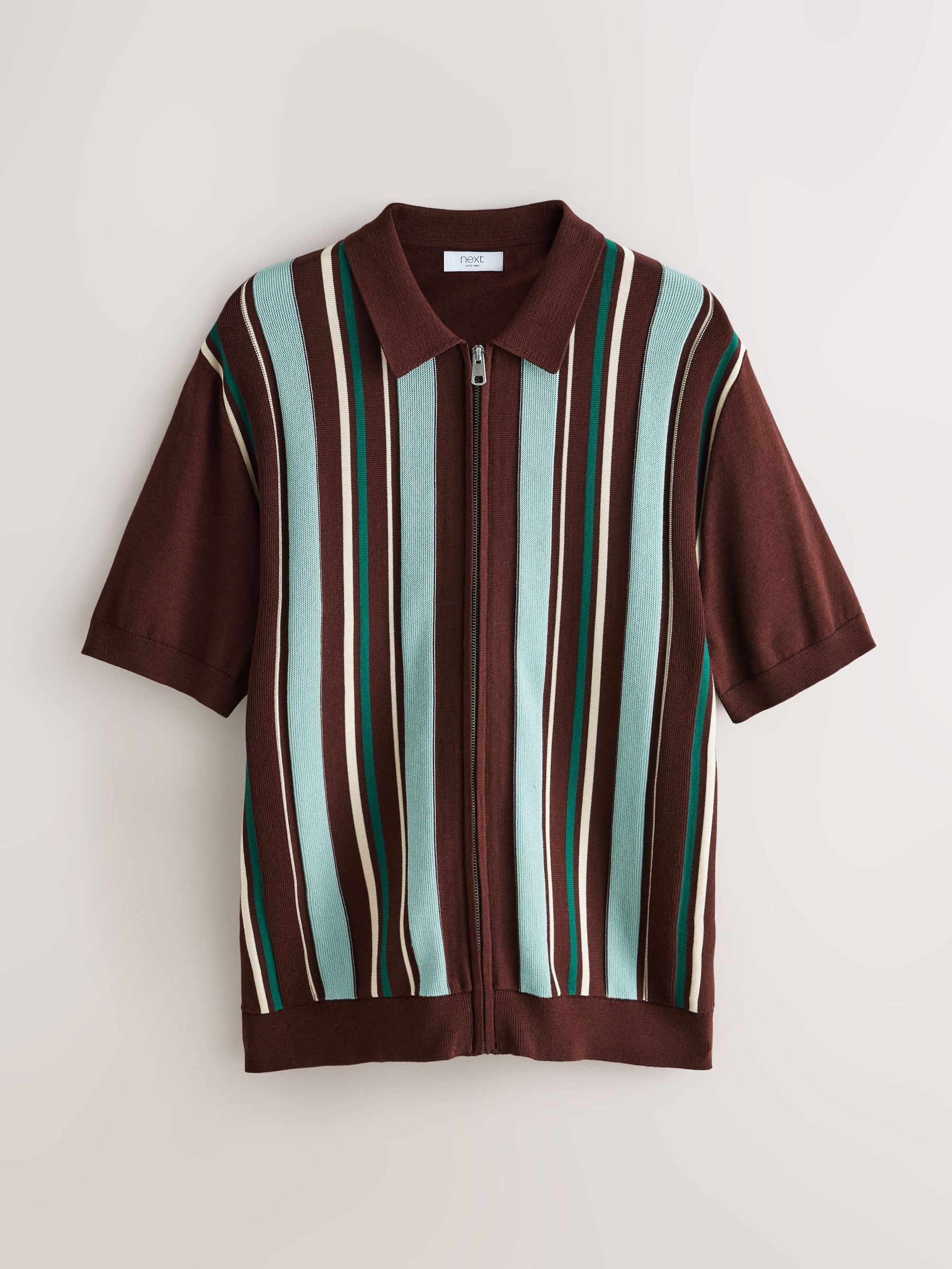 second layer ニットポロ Buy Red Short Sleeve Stripe Zip Through Knitted Shirt from Next