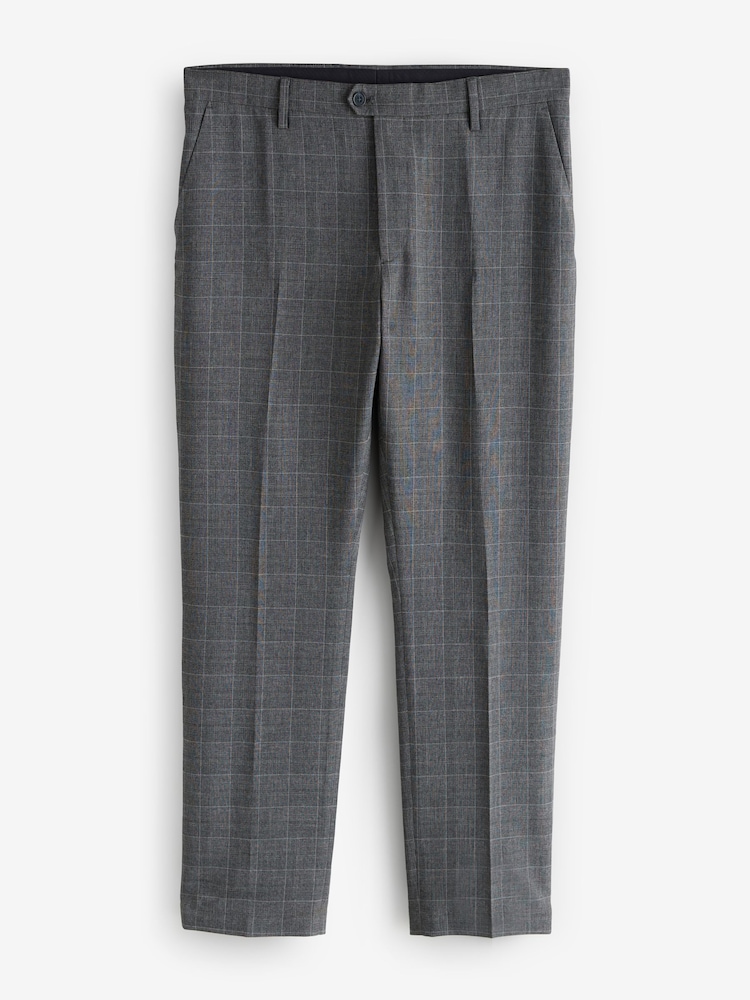Grey Check Slim Trousers - Image 1 of 1