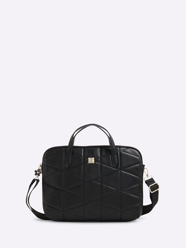 River Island Black Quilted Laptop Case - Image 1 of 5