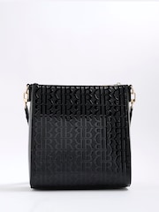 River Island Black Patent Monogram Messenger Bag - Image 2 of 6