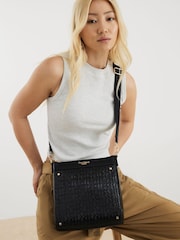 River Island Black Patent Monogram Messenger Bag - Image 6 of 6
