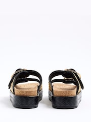 River Island Brown Double Strap Flatform Footbed Sandals - Image 4 of 5
