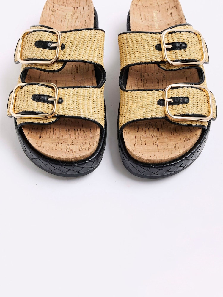 River Island Brown Double Strap Flatform Footbed Sandals - Image 5 of 5