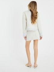 River Island Cream Boucle Hybrid Denim Skirt - Image 2 of 4