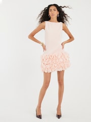 River Island Pink 3D Floral Print Hem Mini Dress - Image 2 of 4