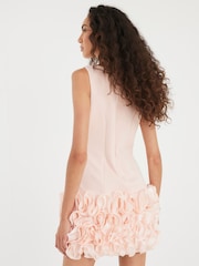 River Island Pink 3D Floral Print Hem Mini Dress - Image 3 of 4