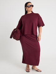 River Island Red Clean Premium Boxy T-Shirt - Image 1 of 5