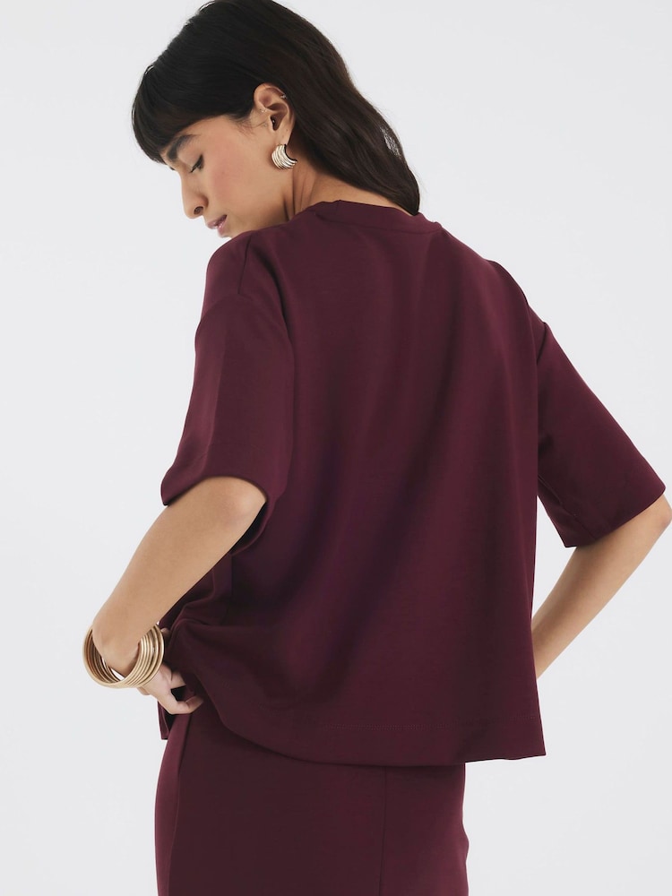 River Island Red Clean Premium Boxy T-Shirt - Image 4 of 4
