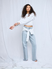 River Island Blue Relaxed Straight Leg Jeans - Image 1 of 6