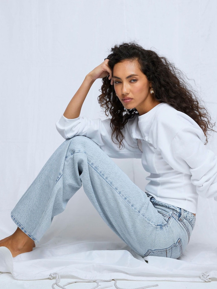 River Island Blue Relaxed Straight Leg Jeans - Image 2 of 6